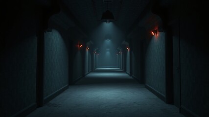 alone in the backrooms liminal space 3d render