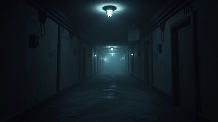 alone in the backrooms liminal space 3d render