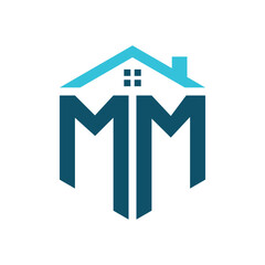 MM House Logo Design Template. Letter MM Logo for Real Estate, Construction or any House Related Business