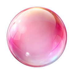 Pink soap bubble isolated on transparent background