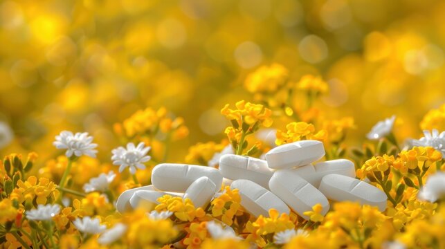 Allergy Medications: Pills and sprays containing antihistamines to alleviate common allergy symptoms like itching, sneezing, and watery eyes, offering relief from discomfort.
