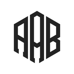 AAB Logo Design. Initial Letter AAB Monogram Logo using Hexagon shape