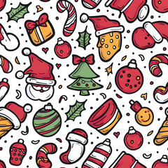 New Year and Christmas 2d cartoon or graphic advertising background, Seamless pattern