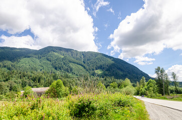Spectacular view of Fraser Valley countryside around Mission, BC, Canada