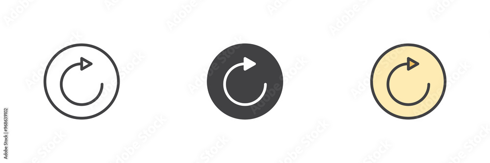 Poster repeat button different style icon set