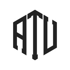 ATU Logo Design. Initial Letter ATU Monogram Logo using Hexagon shape