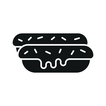 recommend clip art: Eclair food beverage icon vector basic design simple and modern