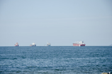 Ships approaching sea port