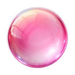 Obraz premium Pink soap bubble isolated on transparent background
