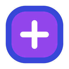 Plus Icon Filled Two-Tone Style