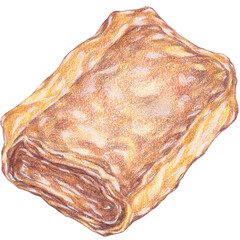 Deep fried mars bar chocolate, fried food painting with colored pencils © Thunyapaphat