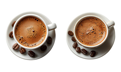 Hot coffee, coffee mugs on Transparent background