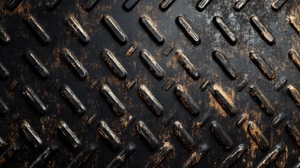 A high-quality image of an industrial metal pattern, such as perforated steel or a diamond plate texture. 