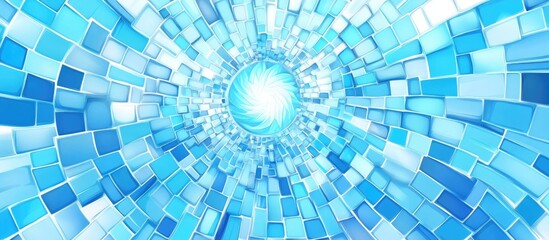 Vibrant and realistic light blue mosaic design emblem