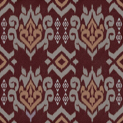 Ethnic abstract ikat art. Aztec ornament print. geometric ethnic pattern seamless color oriental. Design for background ,curtain, carpet, wallpaper, clothing, wrapping, Batik.
