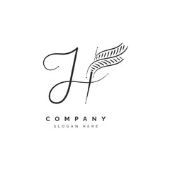 Letter H leaf logo for beauty, fashion, and cosmetics.