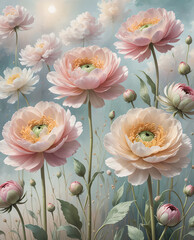 Pink Ranunculus Flowers
