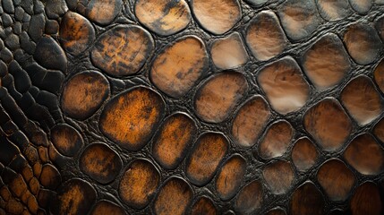 Textured Close-Up of Reptile Skin Showcasing Distinct Patterns and Colors Found in Nature