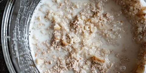 Soaked bread in milk for making meatloaf