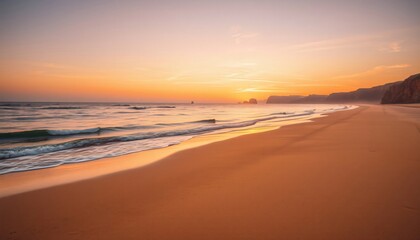 Plage sauvage au lever du soleil