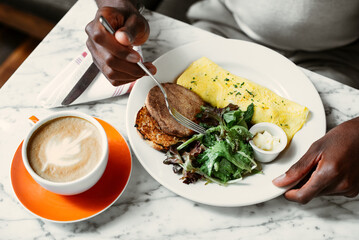Breakfast and Coffee at a Diner