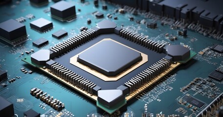 Powerful Computer Processor on Circuit Board