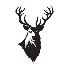 Obraz premium deer silhouette, wild deer silhouettes in flat style isolated on white background. Vector illustration