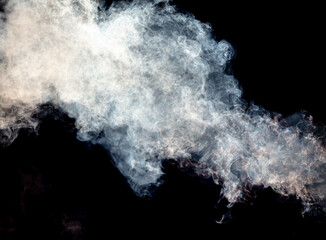 Smoke isolated on black background
