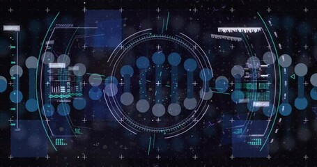Animation of dna strand, digital data processing and scope scanning - Powered by Adobe