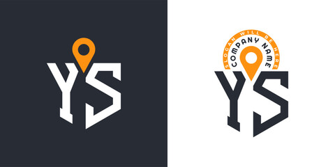 YS Location Logo Bundle. Letter YS Logo Dual Vector Icons for Recruitment and Navigation