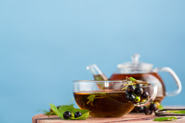 herbal tea from currant leaves and berries