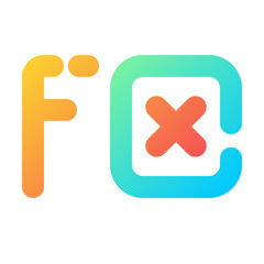 Obraz premium Function Icon Gradient Two-Tone Broken Line Style