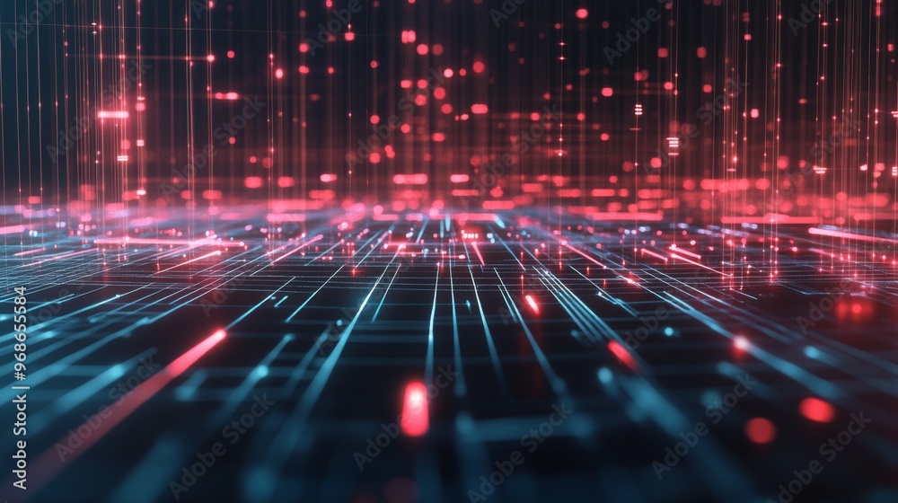 Aufkleber A futuristic 3D graph with interconnected nodes and lines, showcasing a network of data and relationships in a digital, high-tech environment