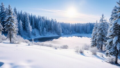 Fototapeta premium Paysage hivernal féérique