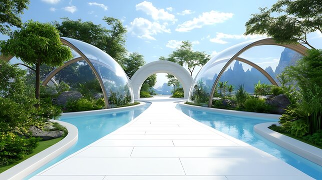 Design firm specializing in creating artificial ecosystems, with advanced biodome architecture to replicate natural environments, offering sustainable habitats for human and non-human life, 