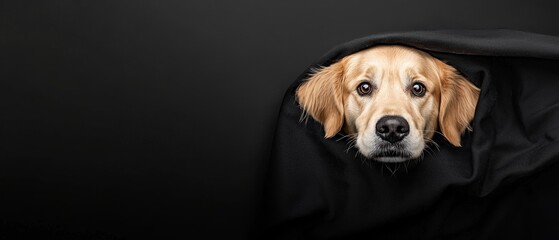 Golden retriever dressed as a vampire with a cape, dog in costume, playful Halloween pet portrait