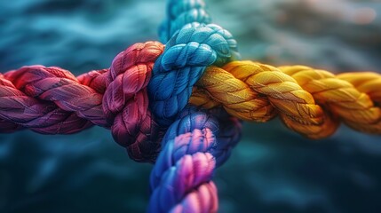 Team Rope: Diverse Strength Connect Partnership Together

