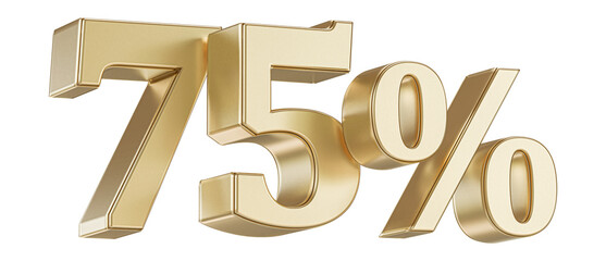 75 Percent Off Sale . Gold Number Promotion