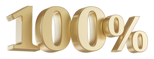 100 Percent Off Sale . Gold Number Promotion