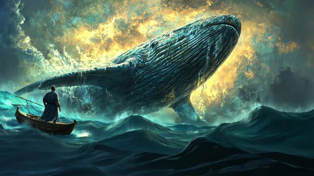Jonah and the Whale - Book of Jonah in the Old Testament of the Bible - Whale's Tale: Jonah's Enigmatic Sojourn in the Deep