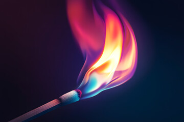 "Macro Illustration of a Match Flame"
