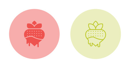 Chocolate strawberry Vector Icon