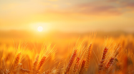 Fototapeta premium golden wheat field in summer ,generative ai
