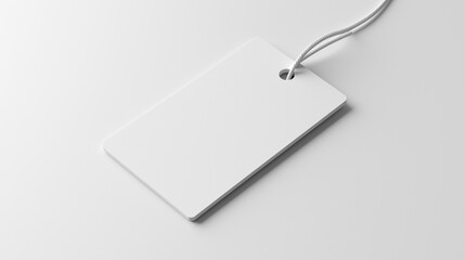 Fototapeta premium Close-up of a white, blank tag on a collar. Mockup photography for a product advertisement. 