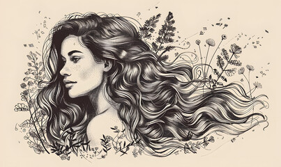 Fototapeta premium graphic advertising images focusing on beauty and hair