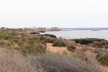Blick auf die Küstenlandschaft des Mittelmeeres bei Palma de Mallorca