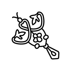 Art Nouveau Jewelry Outline Icon, Vector illustration