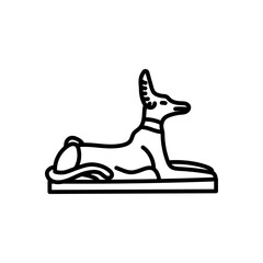 Egyptian God Anubis Outline Icon, Vector illustration
