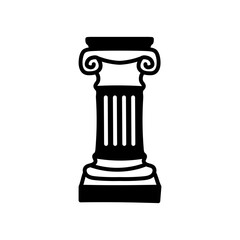 Ancient Column Glyph Icon, Vector illustration