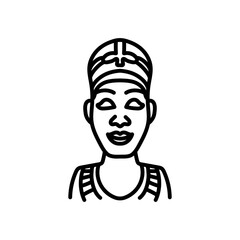 Egyptian Woman Outline Icon, Vector illustration